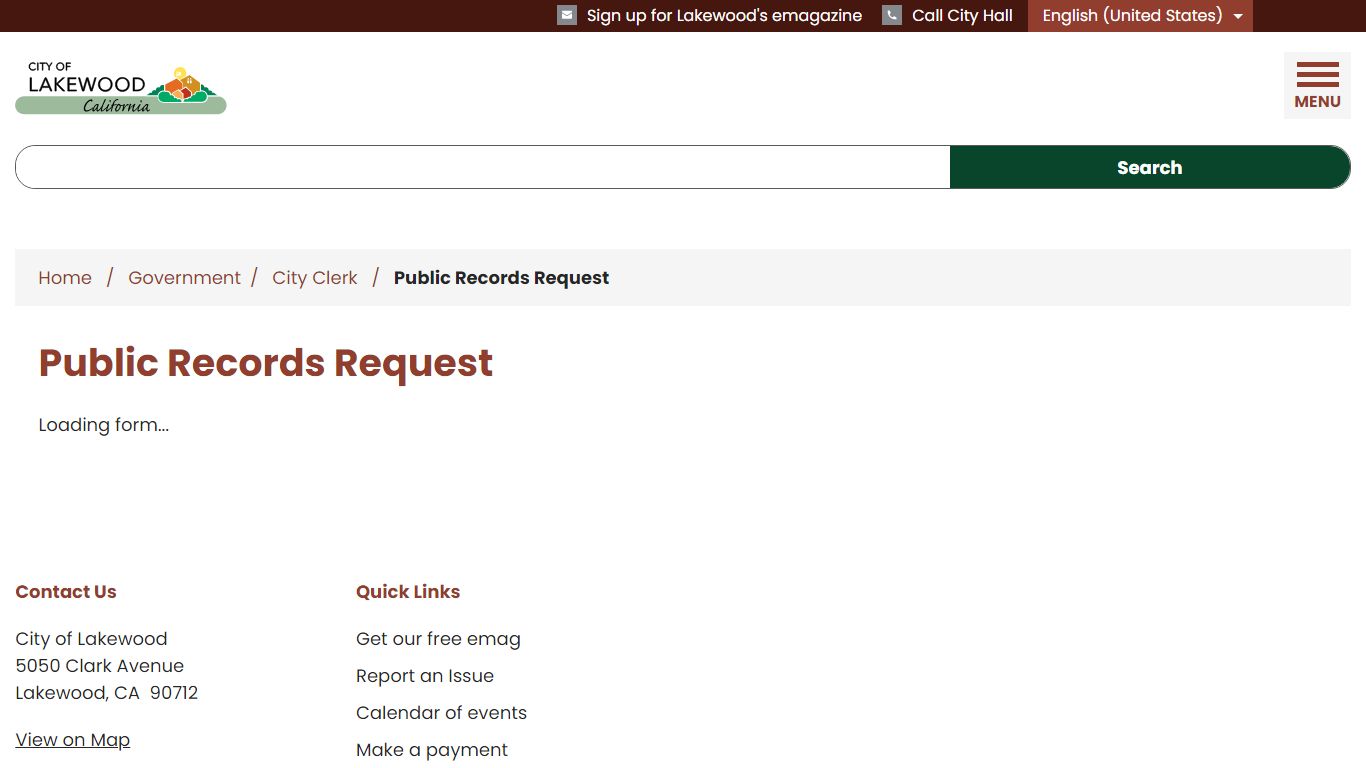 Public Records Request Lakewood Online