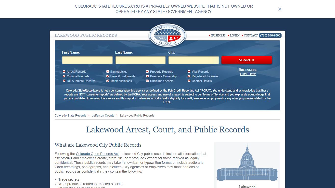 Lakewood Arrest and Public Records | Colorado.StateRecords.org